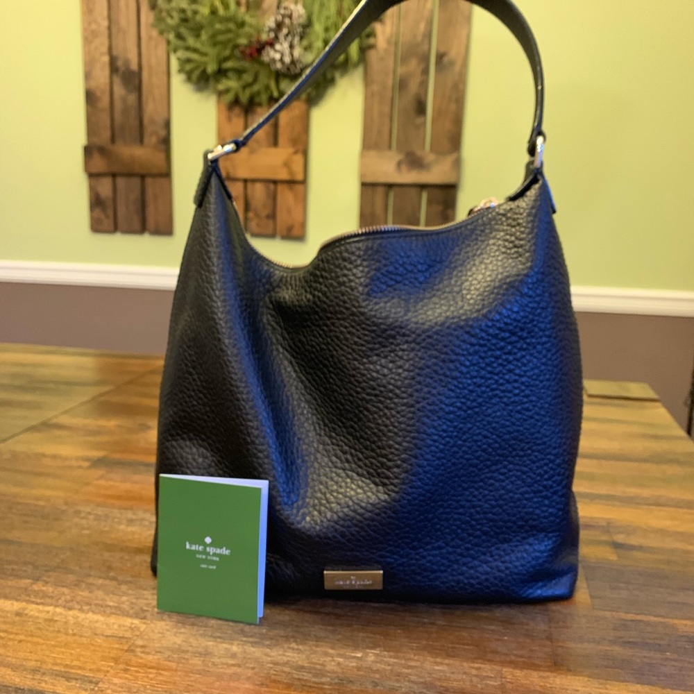 Kate Spade black leather shoulder bag